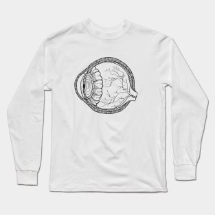 Eye Line Drawing (Black and White) Long Sleeve T-Shirt